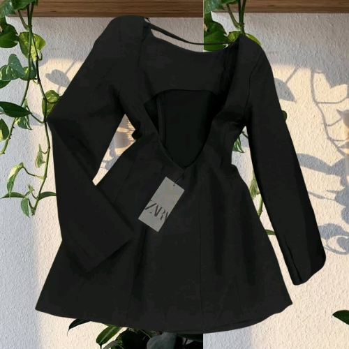 Vestido Negro Manga Larga